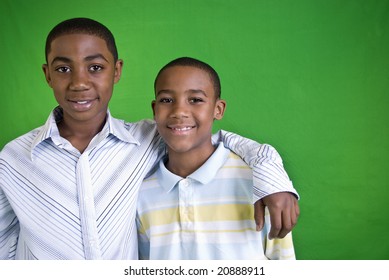 Two young African American boys who appear to be friends or brothers.