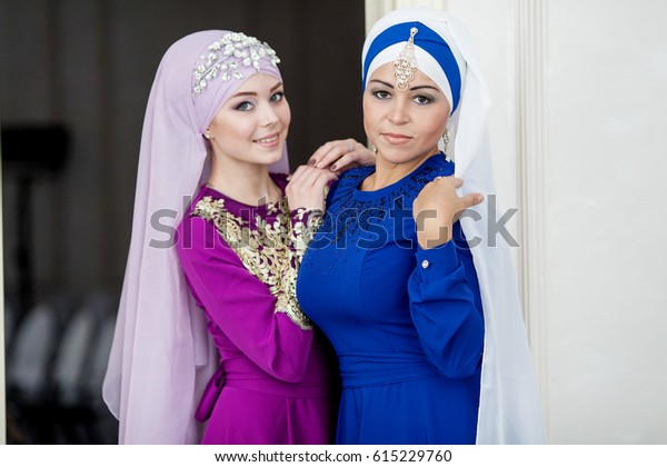 Two Young Beautiful Muslim Girls Makeup Stock Photo Edit Now