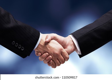 Two Young Businessmen Shaking Hands