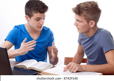 Two young guys studying the Bible
