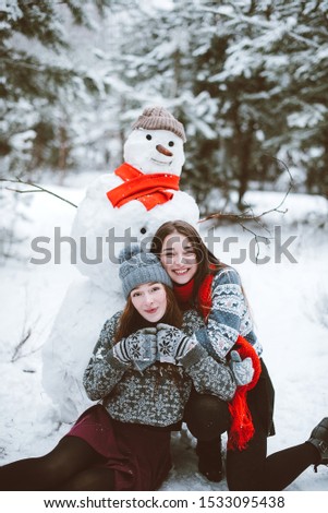 Similar – Image, Stock Photo two blonde sister with e-cigar smoking in bar terrace