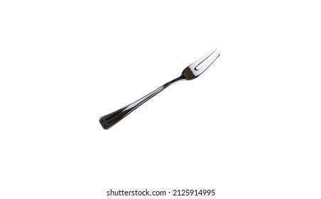 Two-pronged fork on a white background