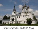 The two-storey Resurrection Church of 1653-1673 of the cathedral type in the village of Isady in the Ryazan region. The temple was painted at the end of the 19th century