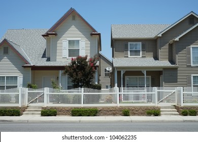 Two-story craftsman style low income single family residential development in a dense urban area