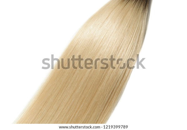 Twotone Straight Ombre Styleblack Bleached Creamy Stock Image