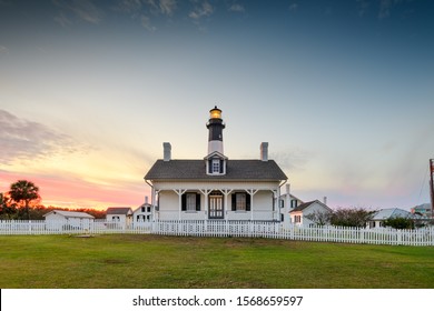 Tybee Island, Georgia, USA At The Lighthouse At Dusk.