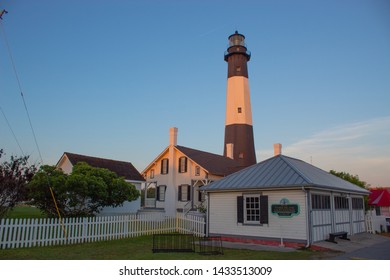 Tybee Island Lighthouse Near Savannah, Georgia At Sunrise