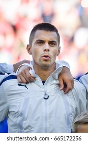 TYCHY, POLAND - JUNE 21, 2017: UEFA European Under-21 Championship  Match Group C Between Czech Republic - Italy 3:1. Alberto Grassi