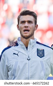 TYCHY, POLAND - JUNE 21, 2017: UEFA European Under-21 Championship  Match Group C Between Czech Republic - Italy 3:1. Daniele Rugani 