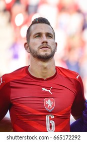 TYCHY, POLAND - JUNE 21, 2017: UEFA European Under-21 Championship  Match Group C Between Czech Republic - Italy 3:1. Michael Luftner