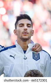 TYCHY, POLAND - JUNE 21, 2017: UEFA European Under-21 Championship  Match Group C Between Czech Republic - Italy 3:1. Lorenzo Pellegrini