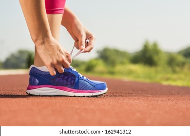 Tying Sports Shoe