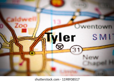 Tyler. Texas. USA On A Map