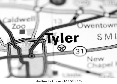 Tyler. Texas. USA On A Map