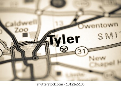 Tyler. Texas. USA On A Map