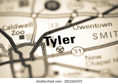 Tyler. Texas. USA On A Map