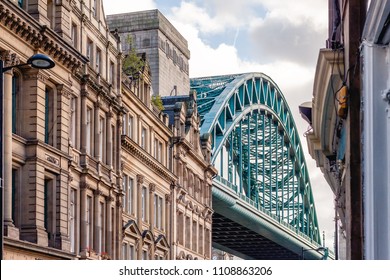 Tyne Bridge With Traditional Architecture, City Of Newcastle Upon Tyne, UK