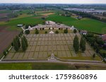 Tyne Cot Cemetery in Zonnebeke, Belgium. burial ground for the dead of the First World War in the Ypres Salient on the Western Front. World War I in Flanders.