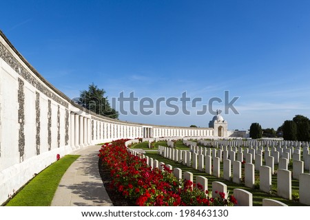 Tyne Cot World War One Cemetery, the largest British War cemetery in the world.  near Ypres, Flanders, Zonnebeke, Belgium