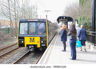 Tyne And Wear Metro Pauses At Kingston Park, March 2015.