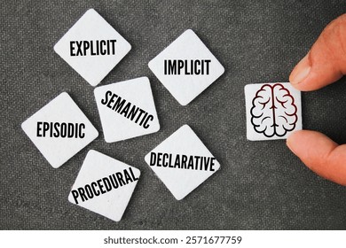 Types of Memory is explicit, implicit, semantic, episodic, declarative, procedural. Sensory Memory, Short-Term Memory. Long-Term Memory