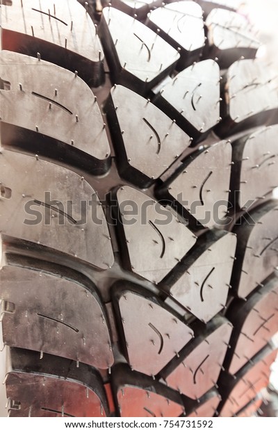 types of tires for motor vehicles, note shallow\
depth of field