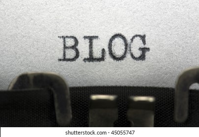 Typewriter closeup shot, concept of Blog