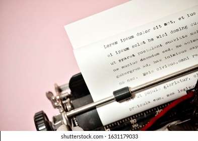 Typewritten Sheet Of Paper  With Lorem Ipsum Filler Text