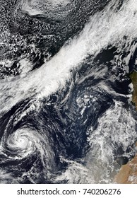 Typhoon Ophelia Over Planet Earth - Satellite Photo. Elements Of This Image Furnished By NASA.