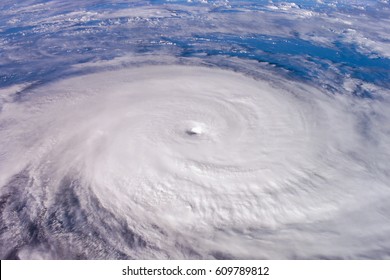 Typhoon Over Planet Earth - Satellite Photo. Elements Of This Image Furnished By NASA.