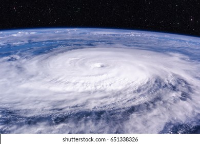 Typhoon Over Planet Earth - Satellite Photo. Elements Of This Image Furnished By NASA.