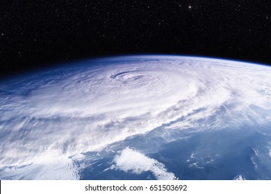 Typhoon Over Planet Earth - Satellite Photo. Elements Of This Image Furnished By NASA.