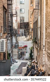 Typical Alley Between Buildings In New York City