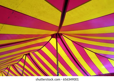 Typical American Circus Tent Interior. 