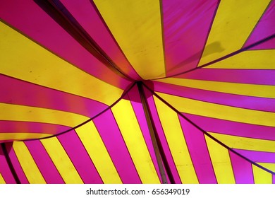 Typical American Circus Tent Interior. 