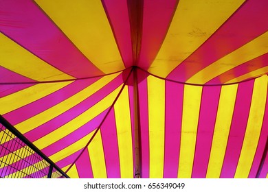 Typical American Circus Tent Interior. 