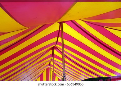 Typical American Circus Tent Interior. 