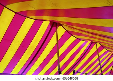 Typical American Circus Tent Interior. 