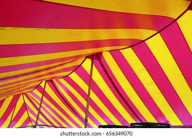 Typical American Circus Tent Interior. 