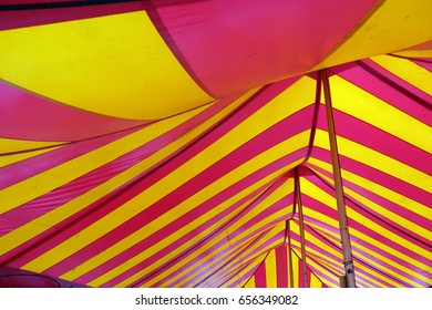 Typical American Circus Tent Interior. 