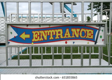 Typical Amusement Park Sign That Says, ENTRANCE.