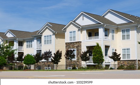 Typical Apartment Complex Building In Suburban Area