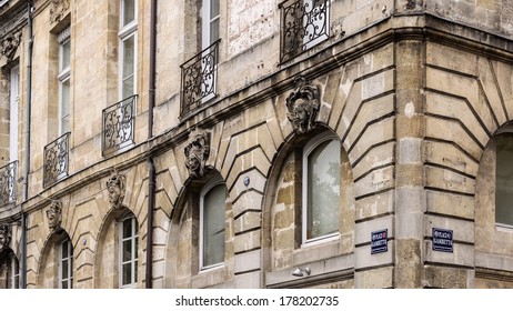 Typical Architectural Feature In Bordeaux Buildings. France