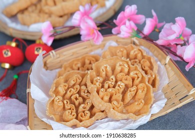 Typical Asian Festive Street Food Snacks For All Races. CNY Honeycomb Cookies. A Must Have By Multi Races During Festival Celebrations