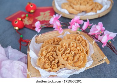 Typical Asian Festive Street Food Snacks For All Races. CNY Honeycomb Cookies. A Must Have By Multi Races During Festival Celebrations