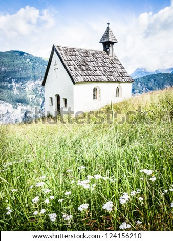 typical bavarian church near the european alps