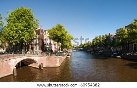 Similar – Image, Stock Photo Beautiful Architecture Of Dutch Houses and Houseboats On Amsterdam Canal In Autumn