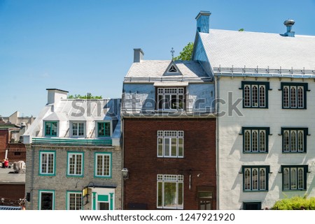 Typical buildings in the old district in Quebec City, Canada