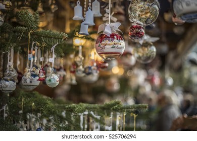 Typical Christmas Market In Bolzano, Italy