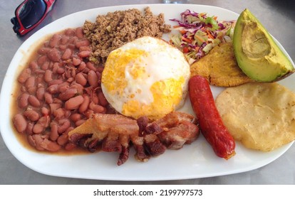 Typical Colombian Platter Bandeja Paisa Traditional Stock Photo 